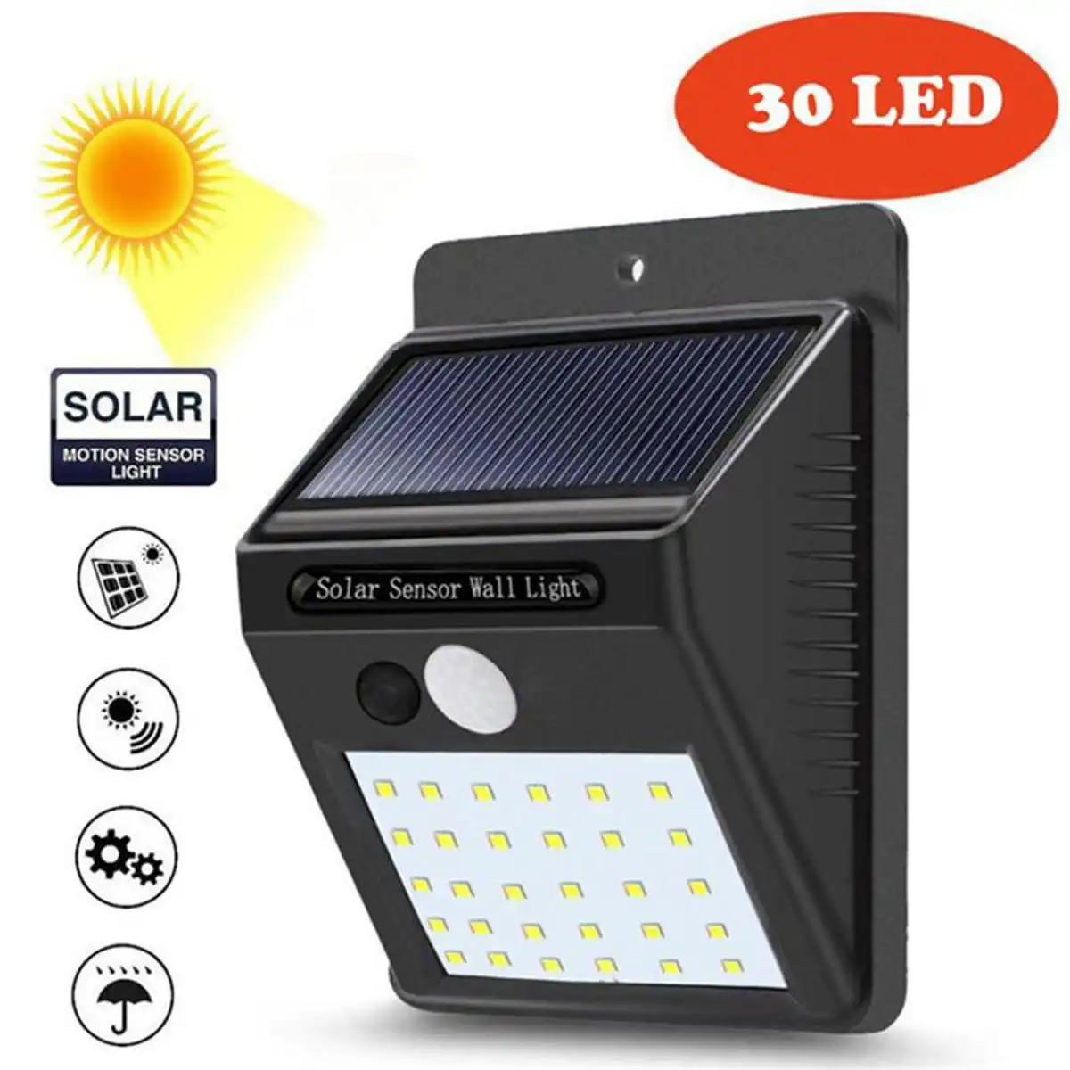 ৩০ LED সোলার মোশন সেন্সর ওয়াল লাইট